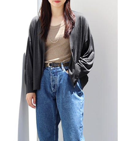 【CINOH/チノ】Silk Oversize Cardigan