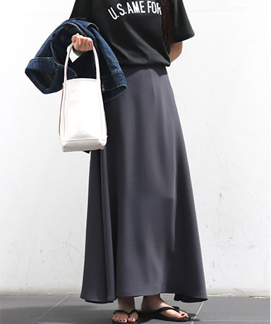 【Graphpaper/グラフペーパー】Satin Flare Skirt