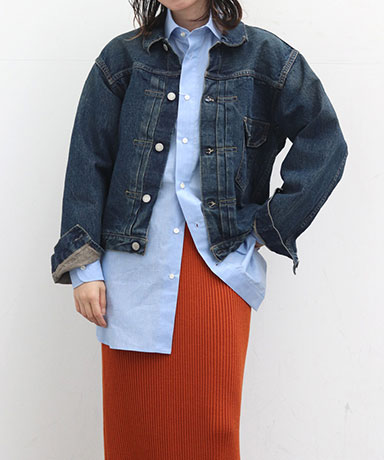 【orSlow/オアスロウ】Type1 40's Pleated Front Blouse 2 Year Wash