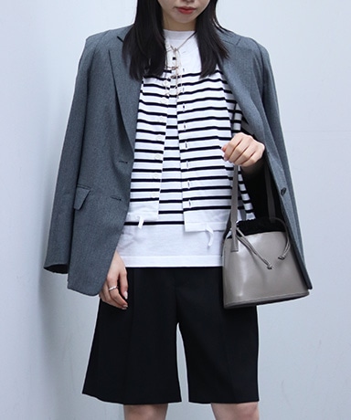 【uca/ウカ】Cool Touch Stripe Vest Cardigan/Tank Pullover