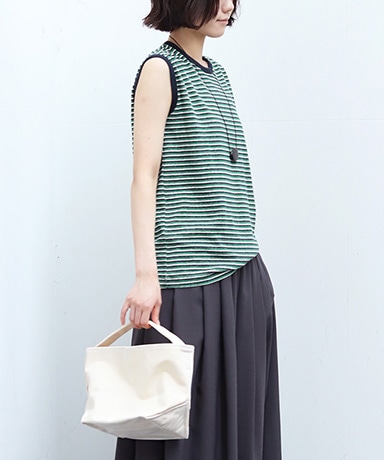 【BATONER/バトナー】Women Ochiwata Border No Sleeve T-shirt
