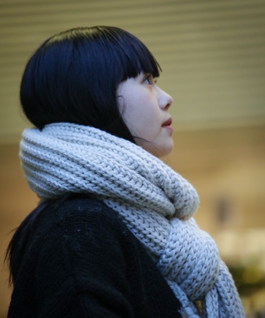 BATONER Fringe Muffler Long [Ivory/Red]