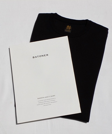 【BATONER/バトナー】Men 32G Smooth Knit Crew Neck T-Shirt