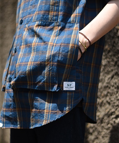 【SASSAFRAS/ササフラス】Digs Crew Half 1/2 - Madras Check