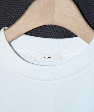 【新品未使用】エイトンSPININNG OVERSIZED黒白 リードルショット ATON - 【残りわずか】12/- Air Spinning Loose Fit T-shirt