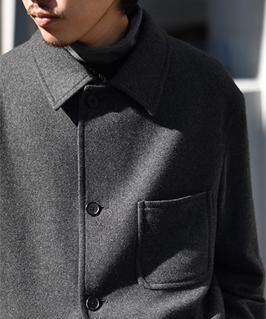【A.PRESSE/アプレッセ】Cashmere Light Flannel Coverall Jacket