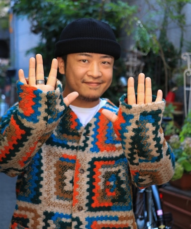 Knit Cardigan-Poky Wool Crochet Knit(XS(MEN) Multi Color/マルチ