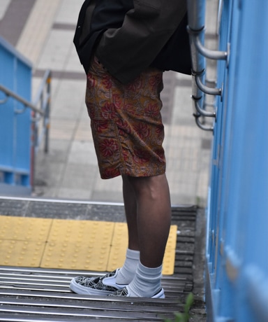 Fatigue Short - Floral Printed Corduroy(L(MEN) Khaki/カーキ