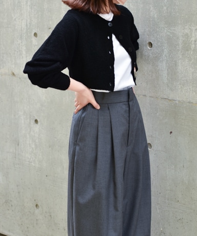 LOEFF/ロエフ ブークレショートカーディガン [Black]