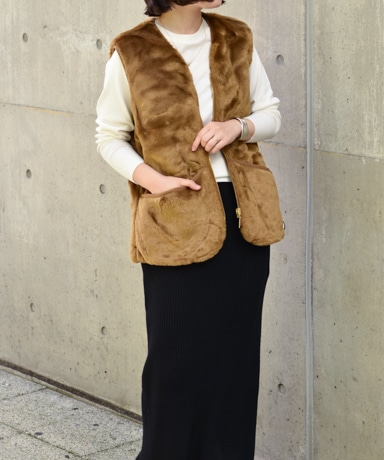 Barbour/バブアー Quilting Fur Reversible Liner Vest [YEL]