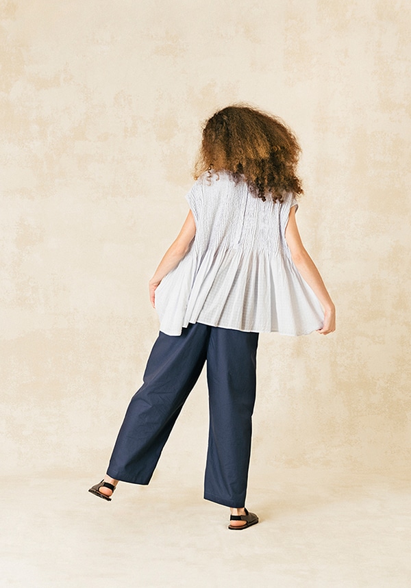 メゾンドソイル　美品 maison de soil COTTON SILK x SILK PLAIN RAJASTHAN TUCK