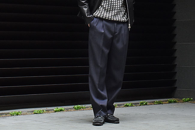 AURALEE[オーラリー] 23SS Hard Twist Wool Panama Stripe Slacks