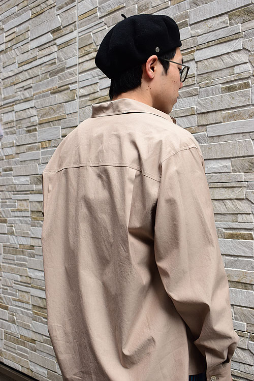 AURALEE[オーラリー] 23SS Washed Finx Twill Big Shirt [Mix Beige]