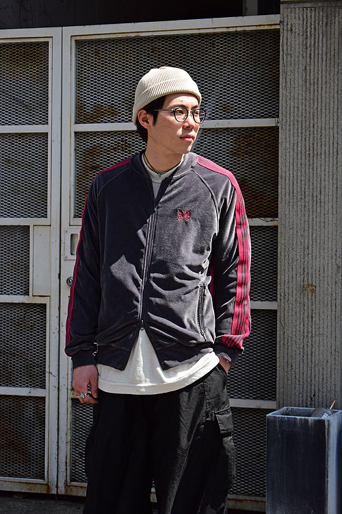 NEEDLES[ニードルズ] 23SS R.C. Track Jacket-C/Pe Velour [Charcoal]