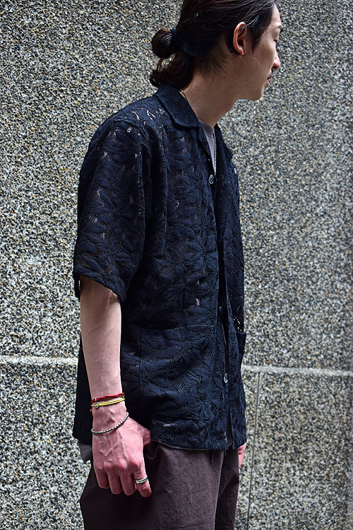 NEEDLES[ニードルズ] 23SS Cabana Shirt-C/Pe/R-Lace Cloth/Flower [Black]