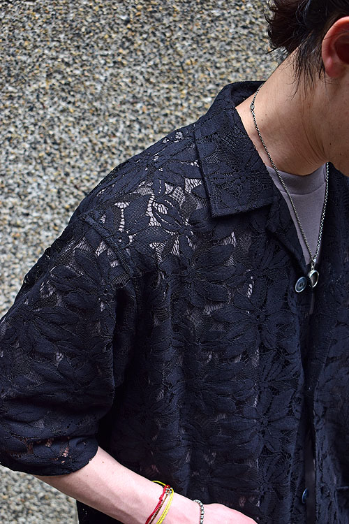 NEEDLES[ニードルズ] 23SS Cabana Shirt-C/Pe/R-Lace Cloth/Flower [Black]