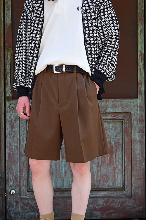 AURALEE[オーラリー] 23SS Light Wool Max Gabardine Shorts [Dark Brown]