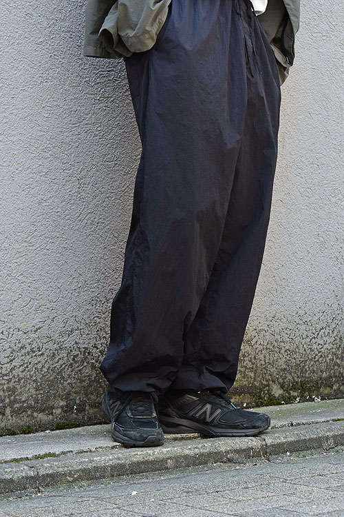 ATON[エイトン] 23AW Hand Dyed Nylon-Over Pants [Black]