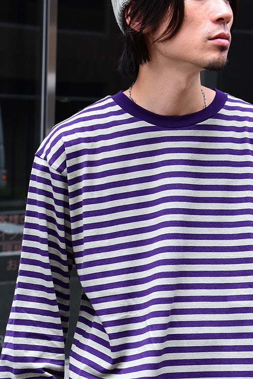 NEEDLES[ニードルズ] 23AW L/S Crew Neck Tee-Cotton Stripe Jersey