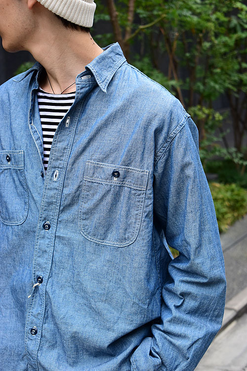 orSlow[オアスロウ] 23AW Vintage Fit Chambray Work Shirt