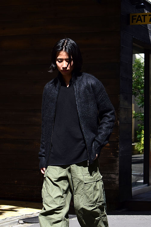 NEEDLES[ニードルズ] 23AW Zipped Mohair Cardigan-Solid[BLK/NVY/EME]