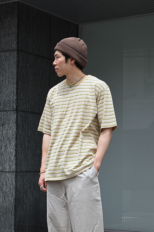 AURALEE[オーラリー] Hard Twist Cotton Border Tee