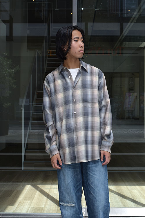 AURALEE[オーラリー] Super Light Wool Check Shirt - 8/30(fri)~ Launch