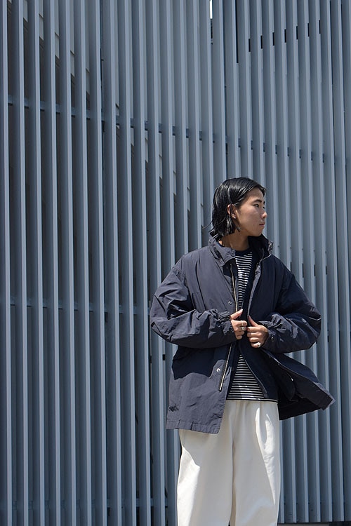 ATON-AIR WEATHER SHORT MODS COAT / WOOL WASHI OVERSIZED CARDIGAN