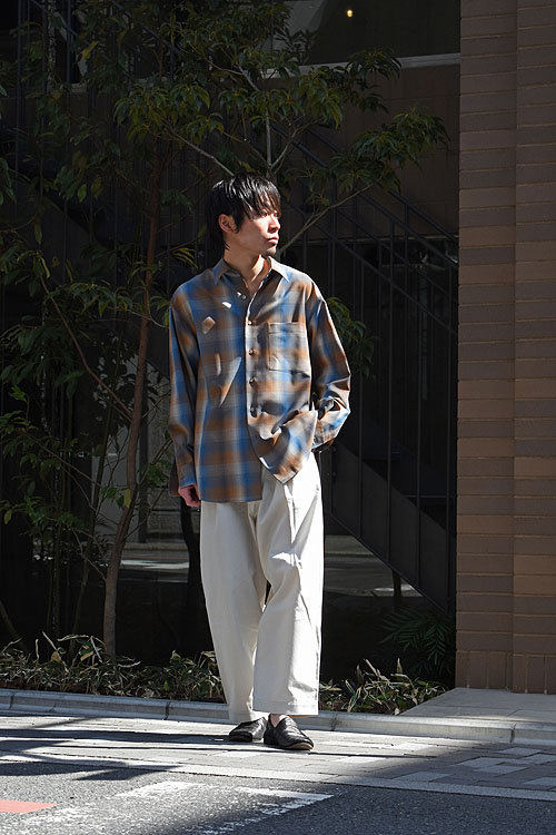 ソフトパープル AURALEE SUPER LIGHT WOOL CHECK SHIRTS - 通販