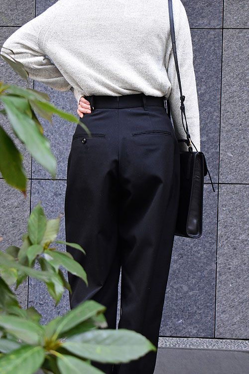 現行品✨LOEFF GABA BONTANG ギャバボンタントラウザーズ 黒 1 LOEFF ロエフ W ギャバ ボンタン パンツ LF GABA BONTANG TRS