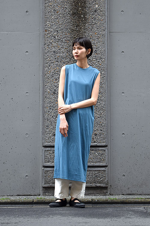 ATON　エイトン　 SUVIN60/2 SLEEVELESS DRESS　紺 SUVIN 60/2 | ノースリーブドレス / ATON | ファッション通販