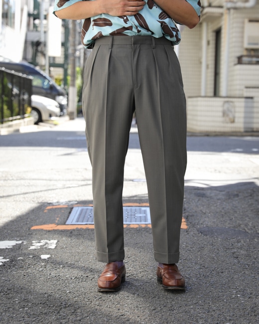 BROWN by 2-tacs Straight Slacks/Tapered Slacks [Olive Gray]