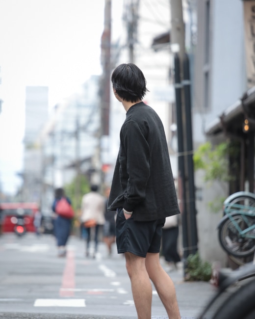 BRU NA BOINNE リネン ロンＴ ネイビー L BRUNABOINNE] LINEN LONG SLEEVE Tee – apartir Online Store