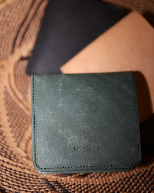 Hender Scheme vertical wallet [Green/Black/Natural]
