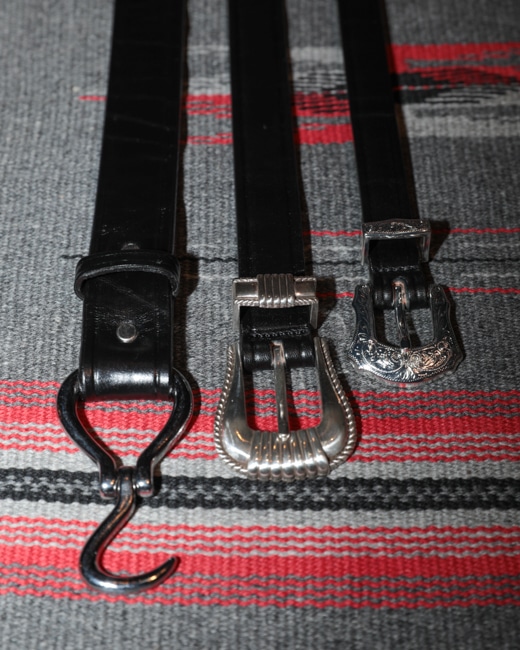 TORY LEATHER HOOF PICK BELT/3-PIECE SILVER SILVER BUCKLE BELT [NICKEL]