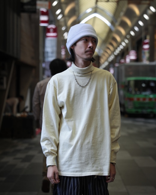 LIFEWEAR TURTLE NECK L/S TEE [Emerald/Cream]