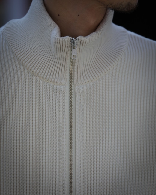 Yonetomi EX Fine Wool Rib Knit Blouson [Ivory]