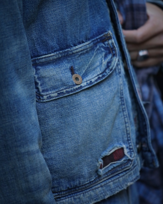 RRL Indigo Cotton Linen Denim Work Jacket