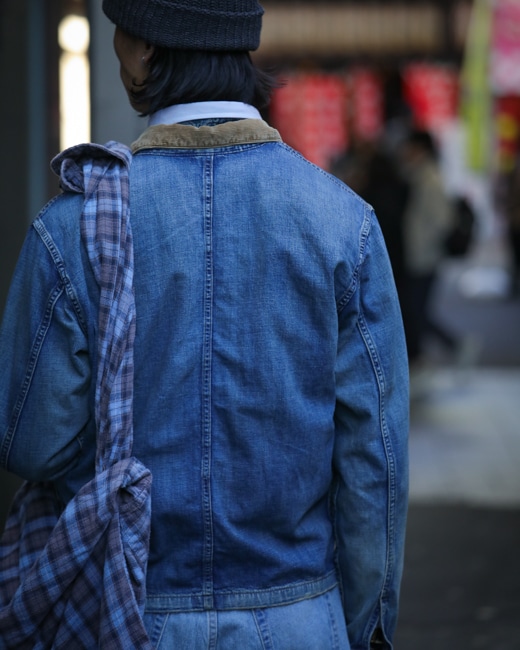 RRL Indigo Cotton Linen Denim Work Jacket