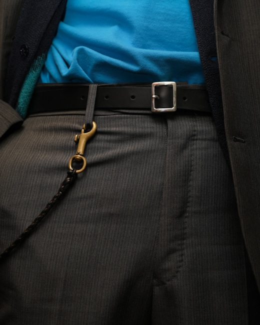 XOLO JEWERLY Square Narrow Buckle Belt [Black]
