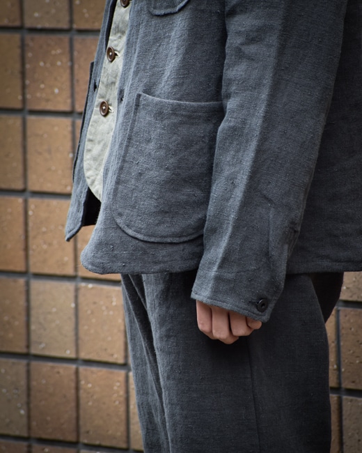 EVAN KINORI Three Pocket Jacket[Anthracite(Butcher Linen)]