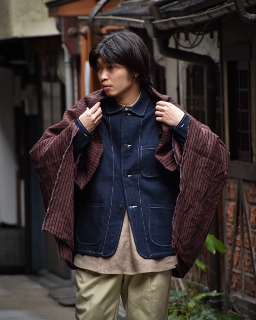 EVAN KINORI Three Pocket Jacket [Indigo(Organic Cotton Denim)]