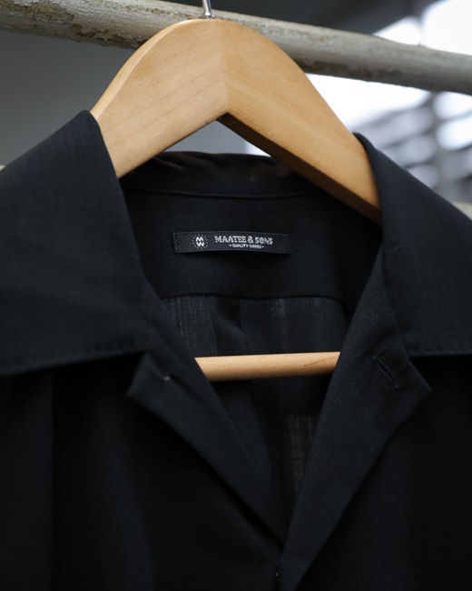 MAATEE&SONS H WOOL ONE PIECE COLLAR SHIRTS SP [BLACK]