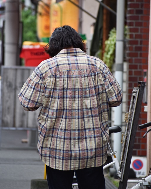 AiE Painter Shirt [Yellow(Cotton Seersucker Plaid)]