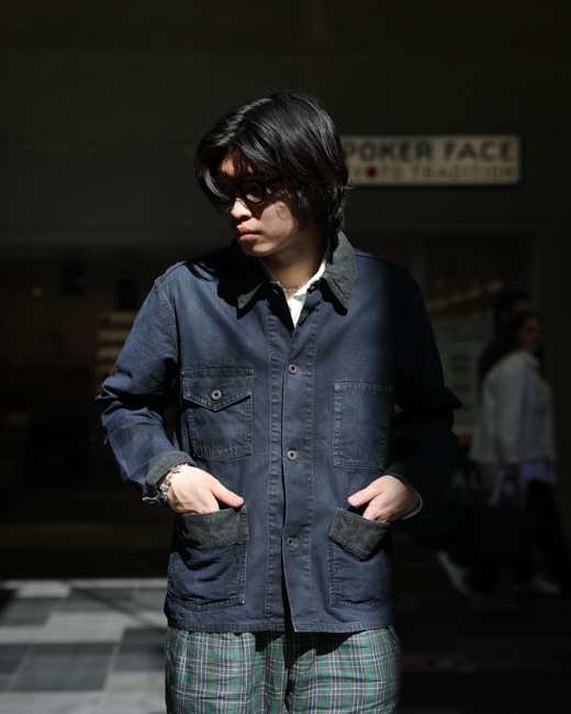 RRL Corduroy Trim Indigo Denim Shirt Jacket [Indigo]