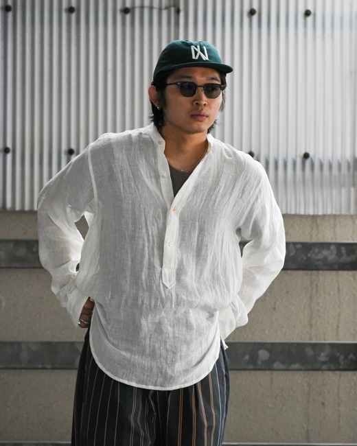 MAATEE&SONS PULL OVER SHIRTS [WHITE(ドS LINEN)]