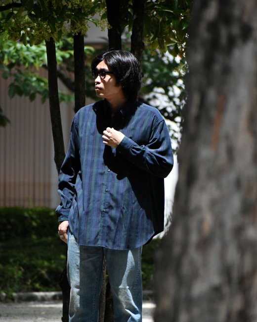 A.PRESSE Silk Rayon B.D Shirt [Black Watch]