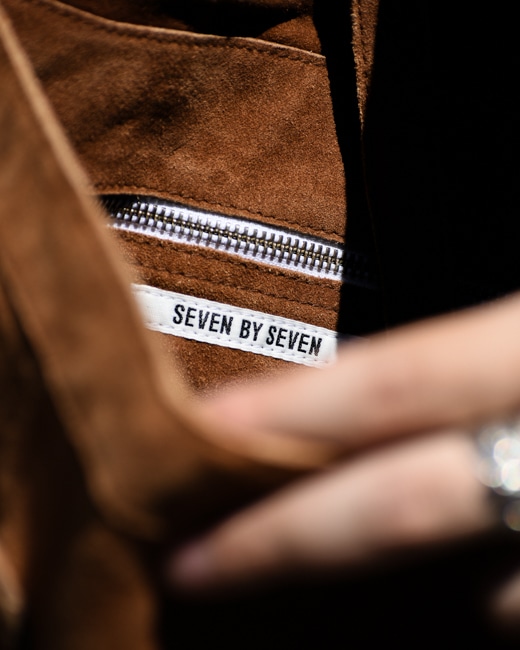 SEVEN BY SEVEN Leather Shoulder Bag -Cow Split Leather