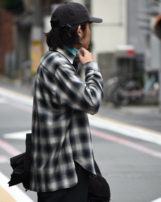 山内 2plyキュプラ×コットン・中綿入りジップジャケット