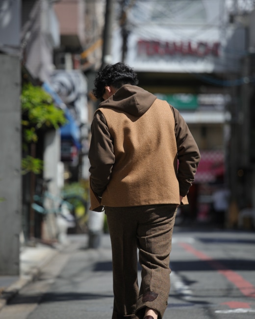 24AW】HERILL(ヘリル)/ Cashmere linenmat Chimayo vest -Brown